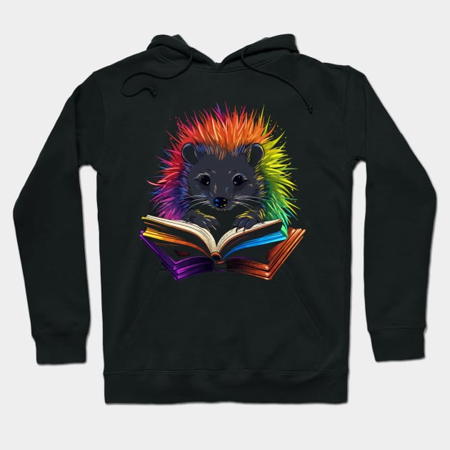 Porcupine Reads Book Hoodie by JH Mart